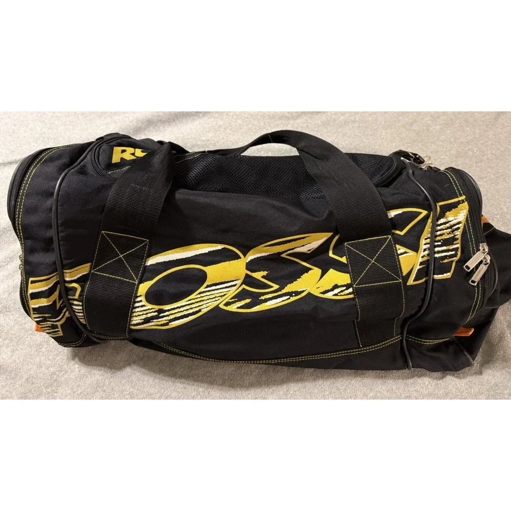 VTG Y2K Rossignol Black Yellow Ski Boot Gear XL Duffel Tote Travel Bag Outdoor